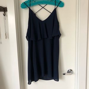 Simple flattering navy dress